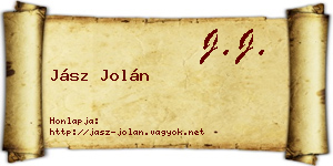 Jász Jolán névjegykártya