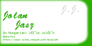 jolan jasz business card